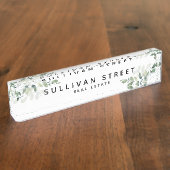 Eenvoudige Eucalyptus Greenery Naambordje (Zijkant)