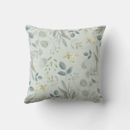 Eenvoudige Eucalyptus Greenery New Baby Birth Stat Kussen (Achterkant)