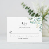Eenvoudige Eucalyptus Greenery RSVP Kaartje (Staand voorkant)