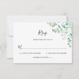 Eenvoudige Eucalyptus Greenery RSVP Kaartje
