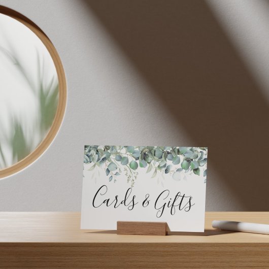 Eenvoudige Eucalyptus Greenery Trouwkaarten en Ges Poster