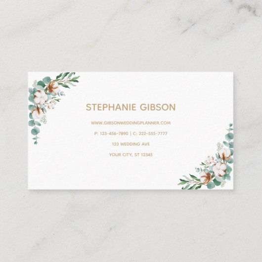 Eenvoudige Eucalyptus Greenery Visitekaartje (Achterkant)
