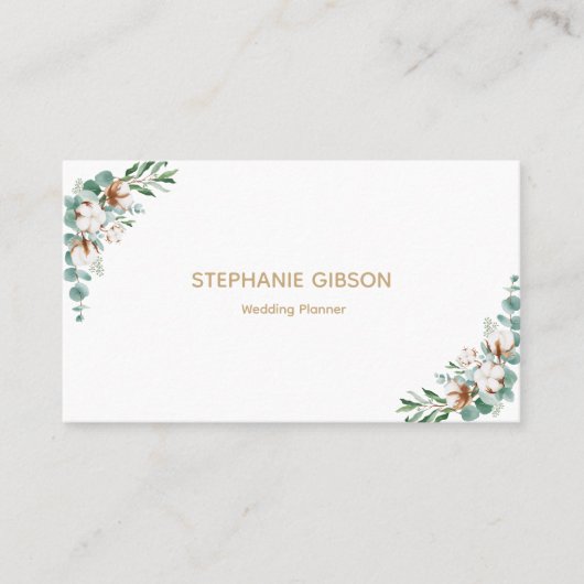 Eenvoudige Eucalyptus Greenery Visitekaartje (Voorkant)