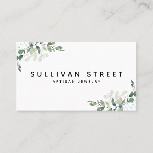 Eenvoudige Eucalyptus Greenery Visitekaartje (Voorkant)
