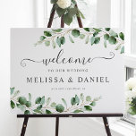 Eenvoudige Eucalyptus Greenery Weddenschap Welkoms Poster<br><div class="desc">Deze aanpasbare welkomstgebarentaal sjabloon is ontworpen om te coördineren met ons Moody Greenery bruiloft collectie en biedt waterverf-eucalyptustakken en is voorzien van een grillige kalligrafie en een klastige serif lettertype in grijs. Als u geavanceerde wijzigingen wilt aanbrengen,  selecteert u "Klik om verder aan te passen" onder Deze sjabloon personaliseren.</div>