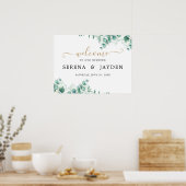 Eenvoudige Eucalyptus Greenery Weddenschap Welkoms Poster (Keuken)