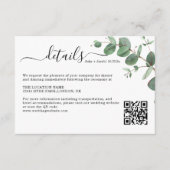 Eenvoudige Eucalyptus Greenery Wedding Details Informatiekaartje (Voorkant)