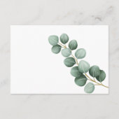 Eenvoudige Eucalyptus Greenery Wedding Details Informatiekaartje (Achterkant)