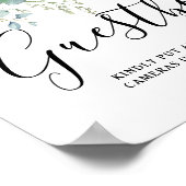 Eenvoudige Eucalyptus Greenery Wedding Guestbook S Poster (Hoek)