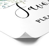 Eenvoudige Eucalyptus Greenery Wedding Party Favor Poster (Hoek)