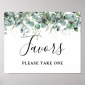 Eenvoudige Eucalyptus Greenery Wedding Party Favor Poster (Voorkant)