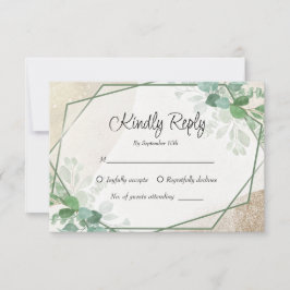 Eenvoudige Eucalyptus Greenery Wedding RSVP Kaart