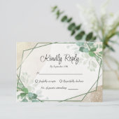 Eenvoudige Eucalyptus Greenery Wedding RSVP Kaart (Staand voorkant)