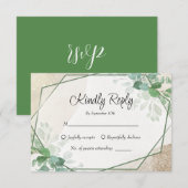 Eenvoudige Eucalyptus Greenery Wedding RSVP Kaart (Voorkant / Achterkant)