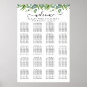 Eenvoudige Eucalyptus Greenery Wedding Seding Char Poster (Voorkant)