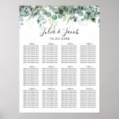 Eenvoudige Eucalyptus Greenery Wedding Seding Char Poster (Voorkant)