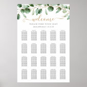 Eenvoudige Eucalyptus Greenery Wedding Seding Char Poster (Voorkant)