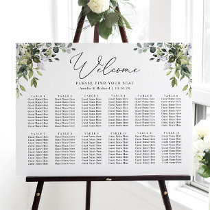 Eenvoudige Eucalyptus Greenery Wedding Seding Char Poster