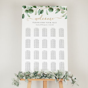 Eenvoudige Eucalyptus Greenery Wedding Seding Char Poster