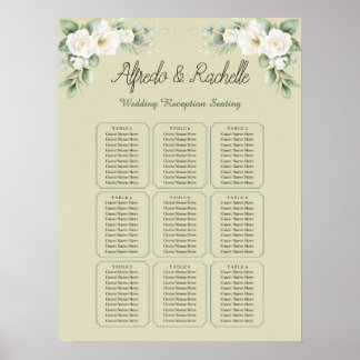 Eenvoudige Eucalyptus Greenery Wedding Seding Char Poster