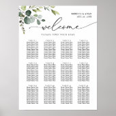 Eenvoudige Eucalyptus Greenery Wedding Seding Char Poster (Voorkant)