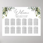 Eenvoudige Eucalyptus Greenery Wedding Seding Char Poster (Voorkant)