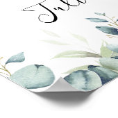 Eenvoudige Eucalyptus Greenery Wedding Unplugged S Poster (Hoek)