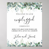 Eenvoudige Eucalyptus Greenery Wedding Unplugged S Poster (Voorkant)