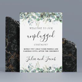Eenvoudige Eucalyptus Greenery Wedding Unplugged S Poster