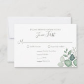 Eenvoudige Eucalyptus groen bladeren klassiek RSVP Kaartje (Voorkant)