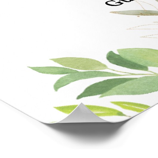 Eenvoudige Eucalyptus groen bruiloft zitplaatsen g Poster (Hoek)