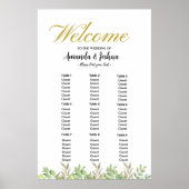 Eenvoudige Eucalyptus groen bruiloft zitplaatsen g Poster (Voorkant)