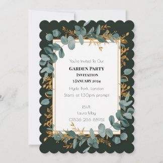 Eenvoudige Eucalyptus Groene Huwelijksuitnodiging Kaart