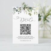 Eenvoudige Eucalyptus Groene QR Code & Foto Bruilo Informatiekaartje (Staand voorkant)