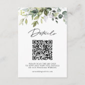 Eenvoudige Eucalyptus Groene QR-code & Foto Bruilo Informatiekaartje (Voorkant)