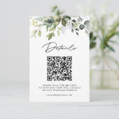 Eenvoudige Eucalyptus Groene QR-code & Foto Bruilo Informatiekaartje (Staand voorkant)