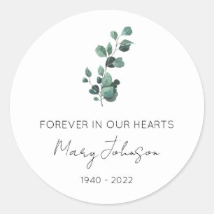 Eenvoudige Eucalyptus-herdenking  Ronde Sticker