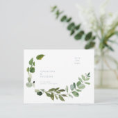 Eenvoudige Eucalyptus Huwelijk Save the Date Briefkaart (Staand voorkant)