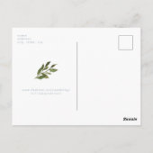 Eenvoudige Eucalyptus Huwelijk Save the Date Briefkaart (Achterkant)