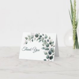 Eenvoudige Eucalyptus Huwelijks Dankkaart Blank Bedankkaart