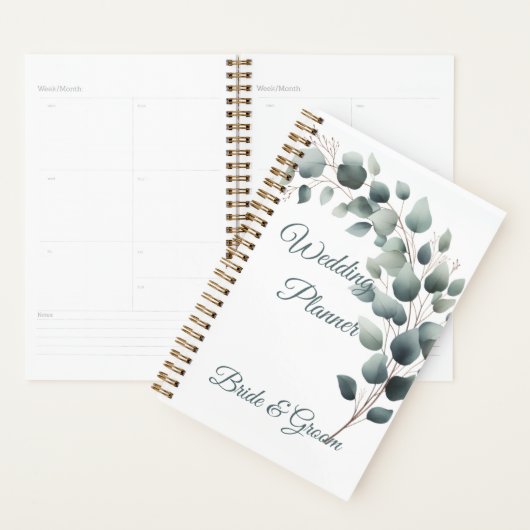 Eenvoudige Eucalyptus Huwelijksplanner Planner (Display)