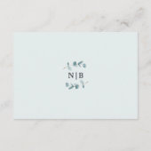 Eenvoudige eucalyptus kalligrafie bruiloft routebe informatiekaartje (Achterkant)