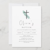 Eenvoudige eucalyptus kruisdoop kaart (Voorkant)