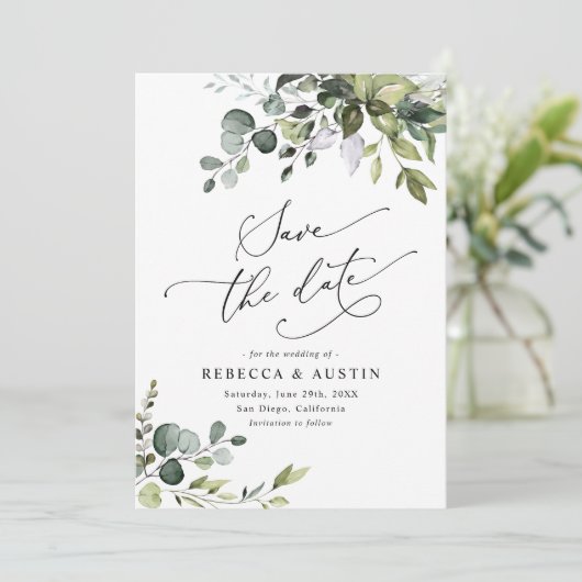 Eenvoudige Eucalyptus laat Griekenland de datum op Kaart (Staand voorkant)