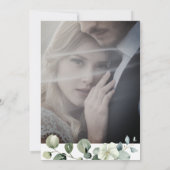 Eenvoudige eucalyptus laat groen foto bruiloft kaart (Achterkant)