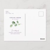 Eenvoudige Eucalyptus Lavender Weddenschap Sla de Briefkaart (Achterkant)