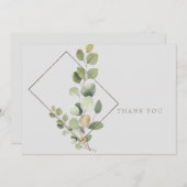 Eenvoudige eucalyptus loof grijs begrafenis dank u bedankkaart (Voorkant / Achterkant)