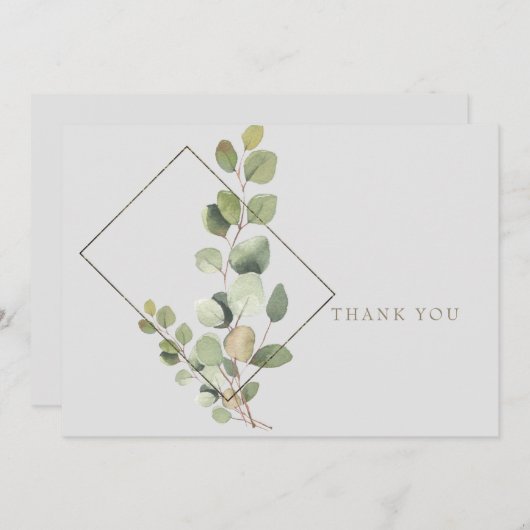 Eenvoudige eucalyptus loof grijs begrafenis dank u bedankkaart (Voorkant / Achterkant)