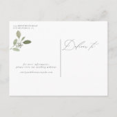 Eenvoudige eucalyptus moderne kalligrafie Bewaar d Aankondigingskaart (Achterkant)