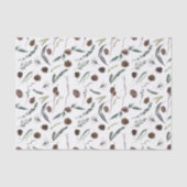 Eenvoudige Eucalyptus Pine Cone Waterverf Kerstmis Tissuepapier (Voorkant)